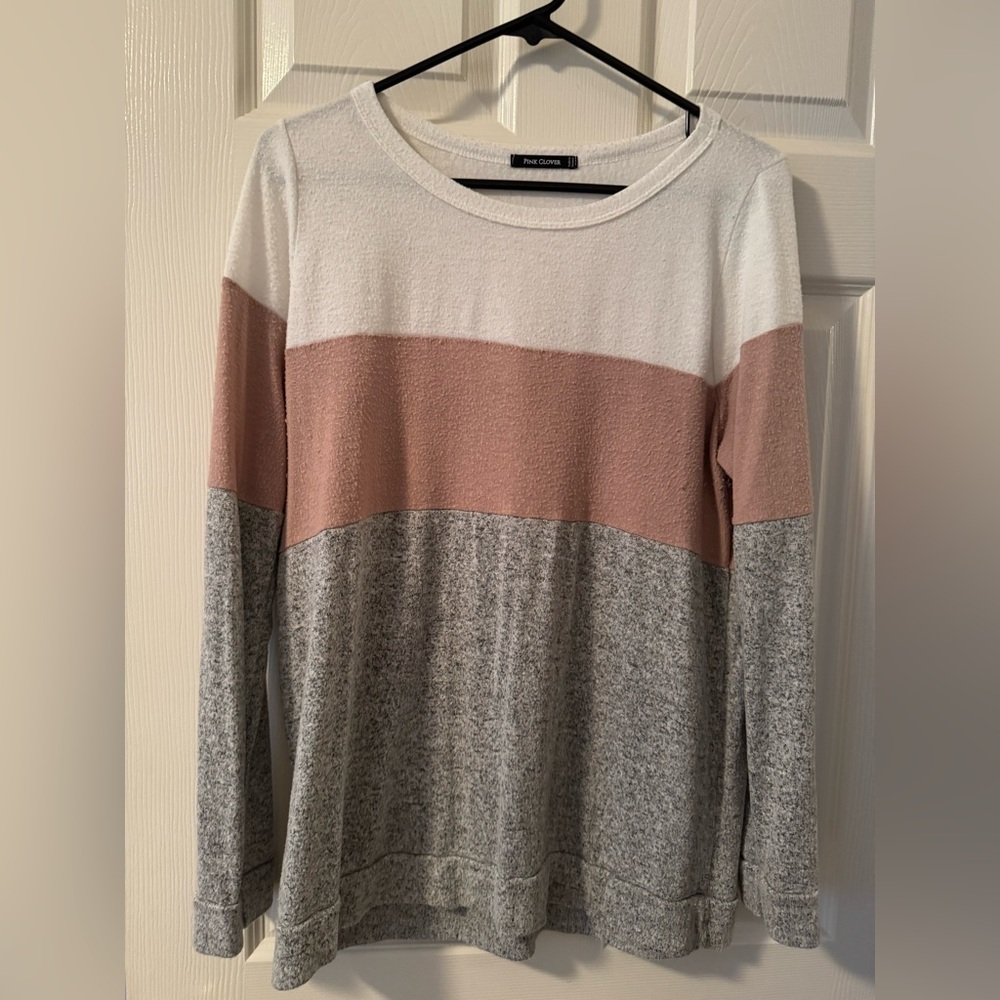 Pink Clover Stitch Fix Colorblock top-sz Lg-gently worn